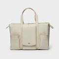 Beige handbag with 'IVY' branding on a white background