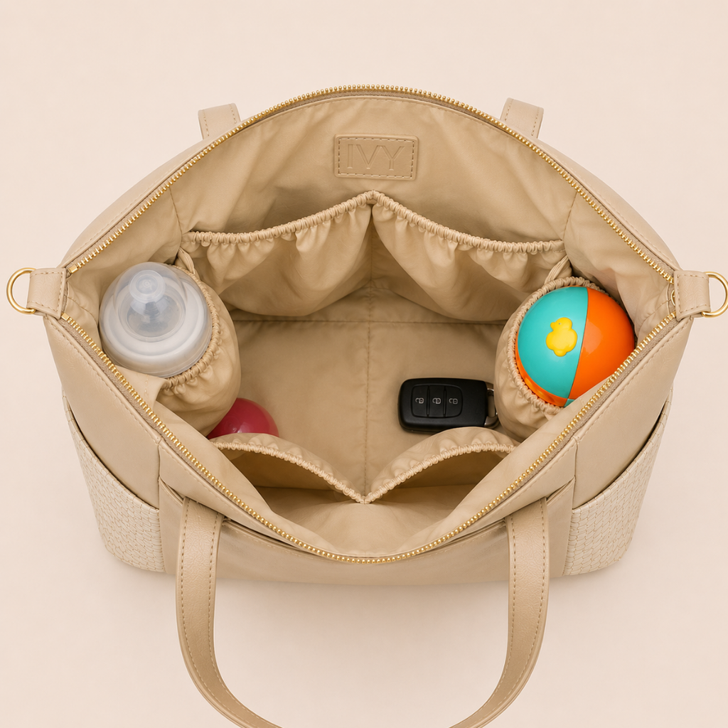 Mamalicious Leather | Linen Beige