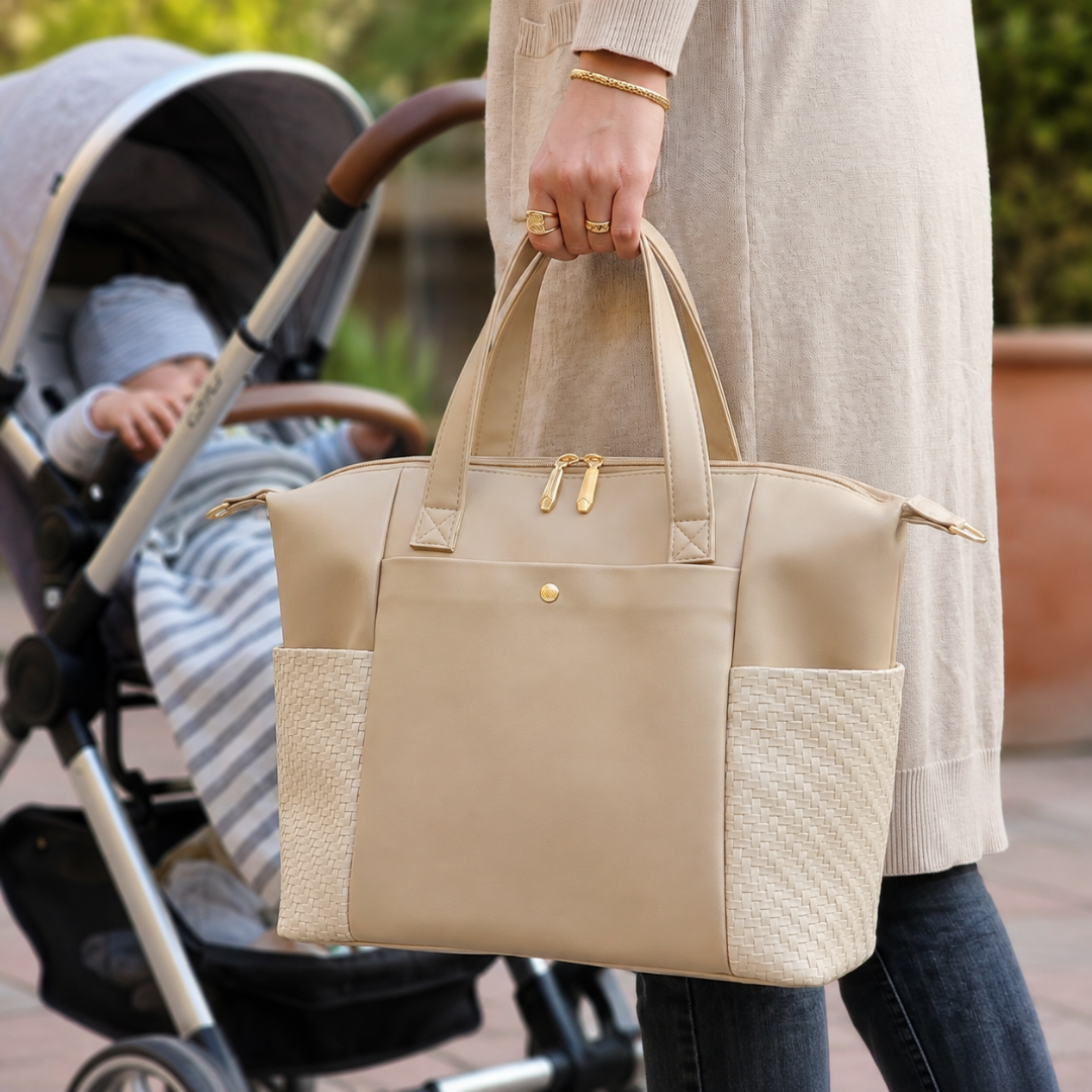 Mamalicious Leather | Linen Beige