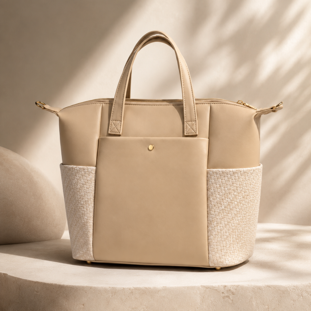 Mamalicious Leather | Linen Beige